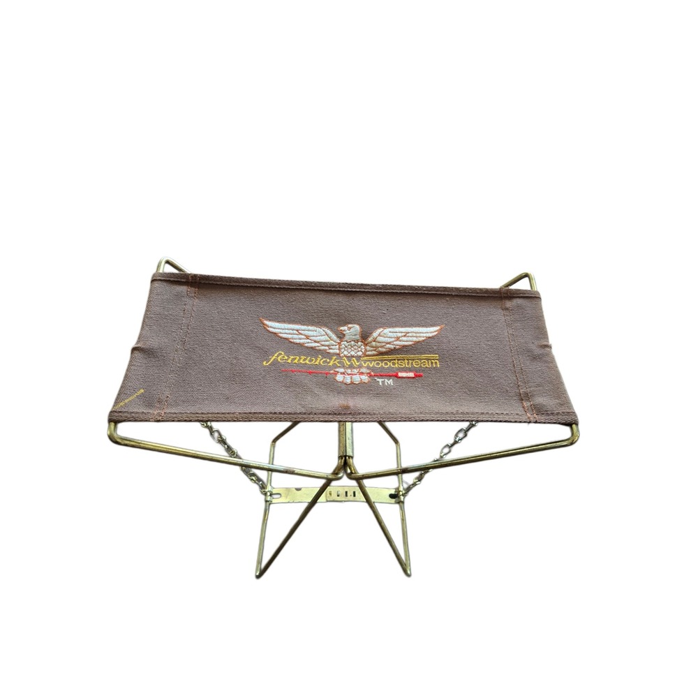 Vintage Fenwick Woodstream Folding Camp Stool Portable Hunting Fishing Seat